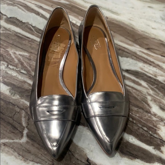 Coach Tabitha Flat size 9 metallic silver